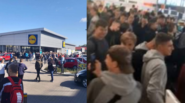 Ludzie narzekali, że w sklepie jest zbyt dużo uczniów, więc ci przyszli całą szkołą