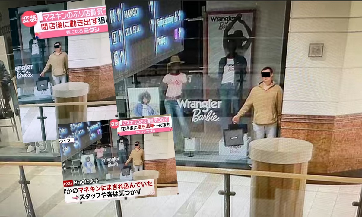 Polak-złodziej udający manekina stał się hitem w japońskich mediach