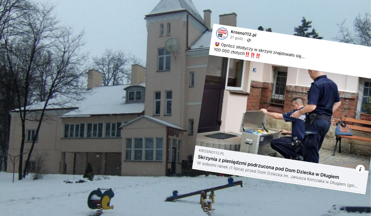 Długie: ktoś podrzucił pod Dom Dziecka skrzynię ze słodyczami i 100 tys. zł