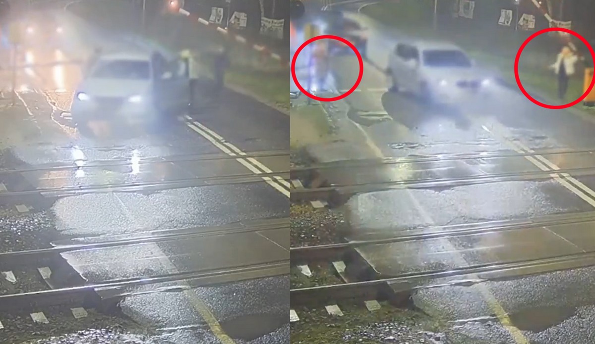 Policja pokazała prawdziwy i możliwie najgłupszy sposób utknięcia na przejeździe kolejowym