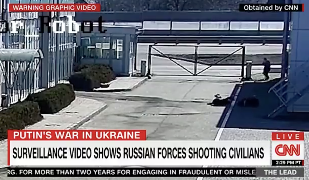 Rosyjscy żołnierze dokonali zbrodni wojennej nieświadomi, że nagrywają ich kamery przemysłowe