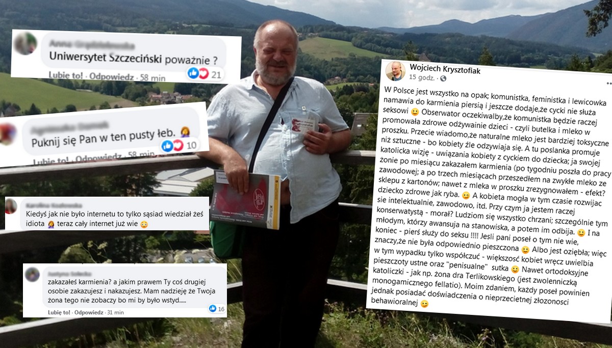 Wykładowca Uniwersytetu Szczecińskiego knurzy o karmieniu piersią