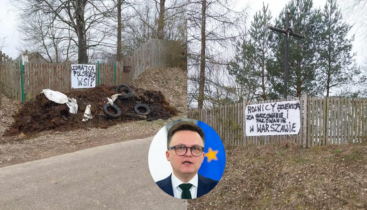 Hołownia o wywaleniu obornika przed posesją: to dom moich rodziców, są przerażeni