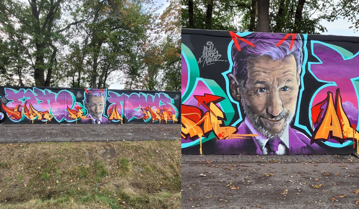 Piotr Kraśko widnieje jako jedna z twarzy "Fake News" po Warsaw Graff Battle 3