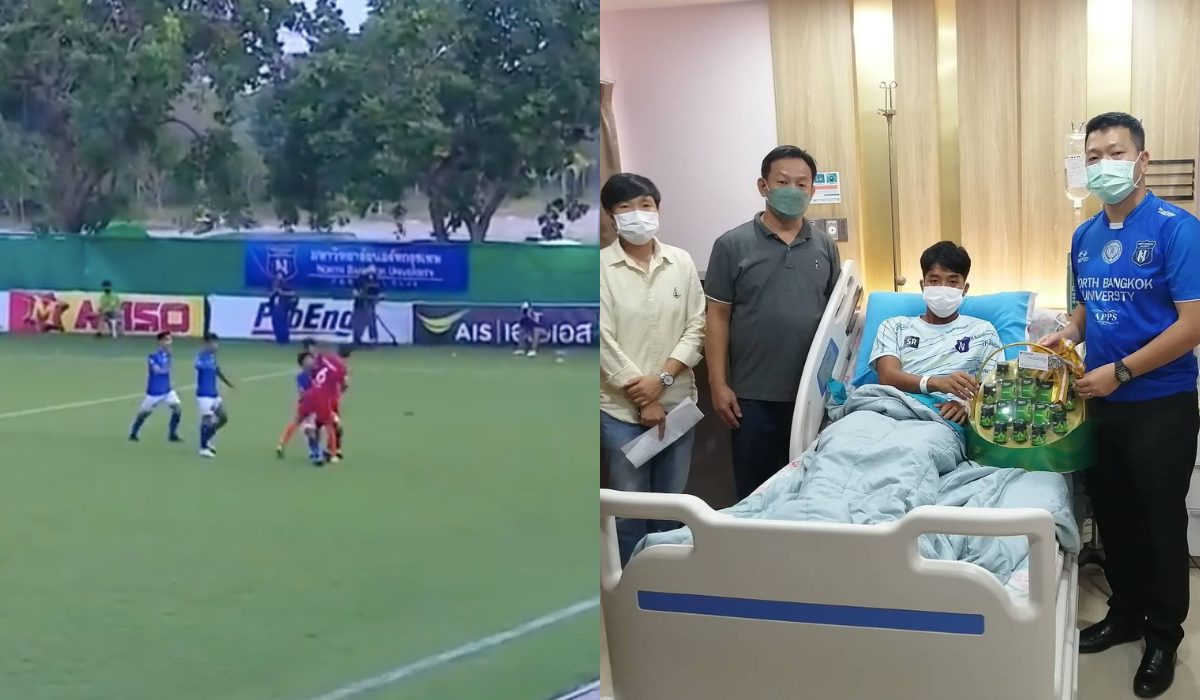 Tajlandia: piłkarz podczas meczu spontanicznie zmienił dyscyplinę sportową na muay thai i dał przeciwnikowi z łokcia