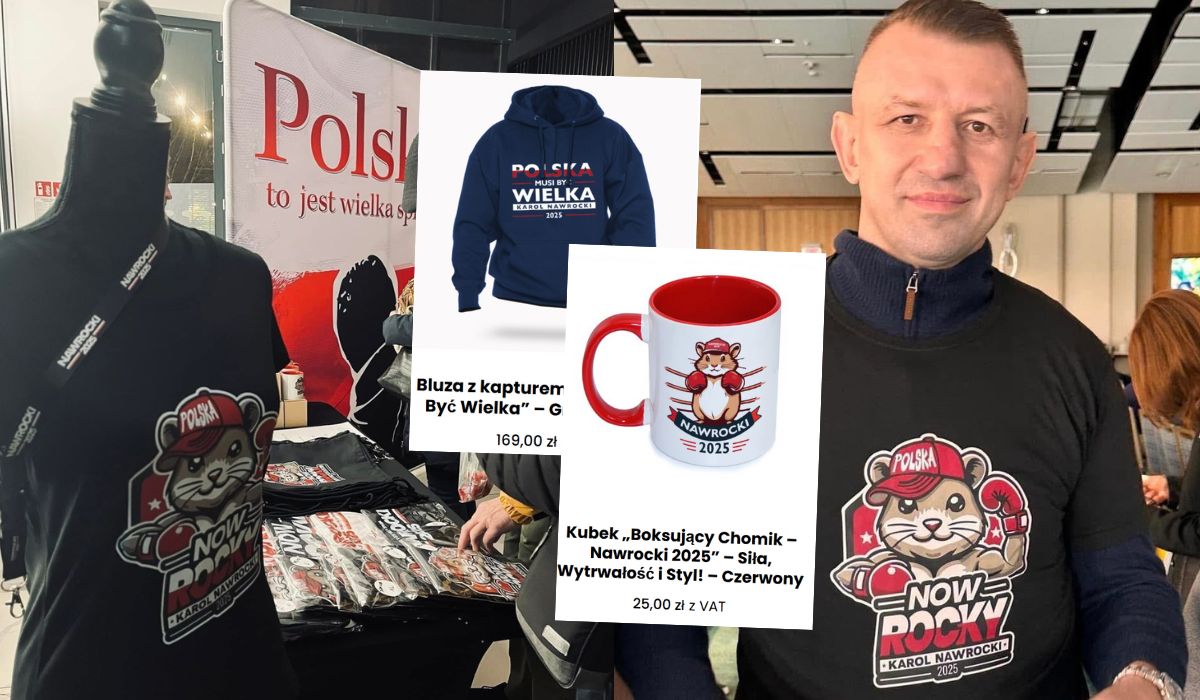 Karol Nawrocki wystartował z merchem wyborczym, na spotkaniach można kupić gadżety z chomikiem