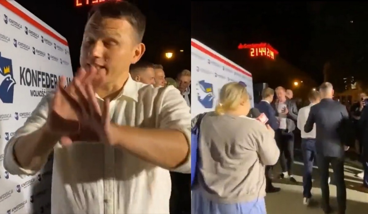 Mentzen po piwie uciekał z ochroniarzem przed kamerą Faktu