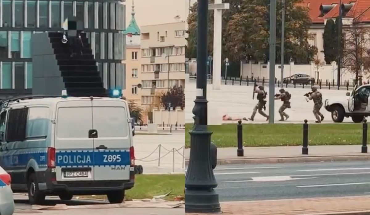 Mężczyzna zszedł z pomnika smoleńskiego i oddał się w ręce policji