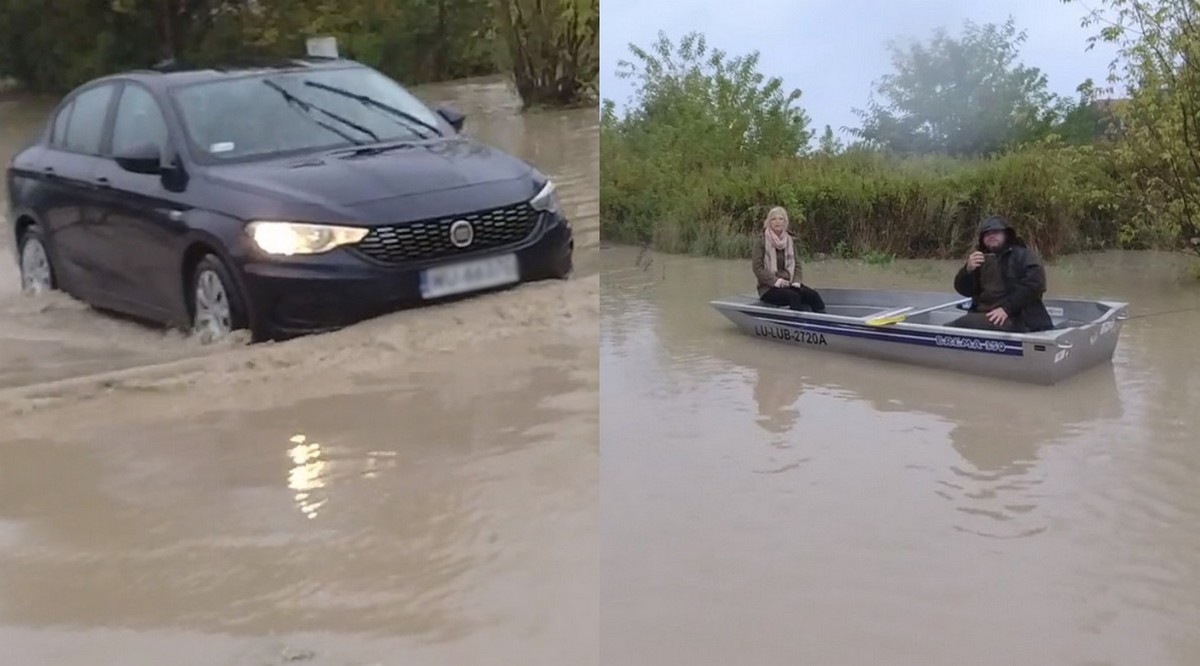 Lublin: mieszkańcy pływali łódką po drodze, żeby zmusić ratusz do naprawy