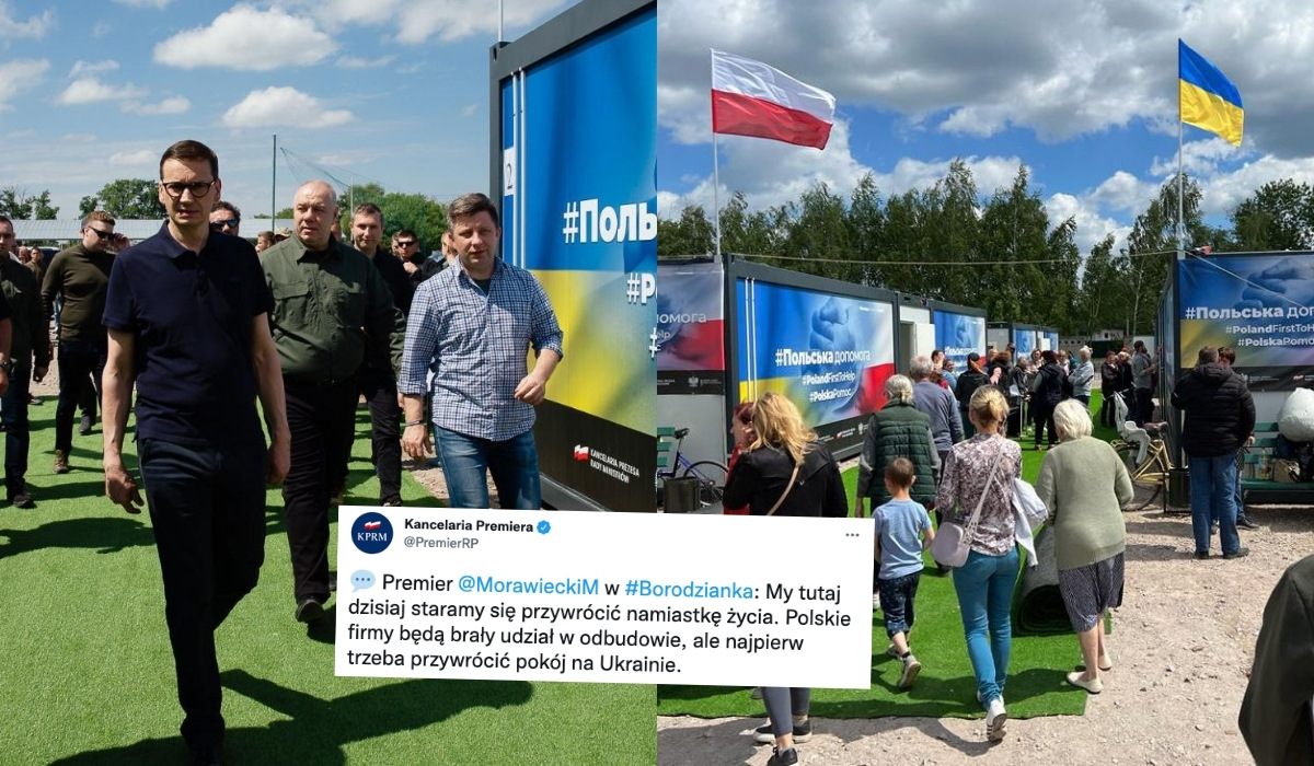 Premier w Borodziance: Polska buduje w Ukrainie domy z kontenerów dla kilkudziesięciu tysięcy przesiedleńców