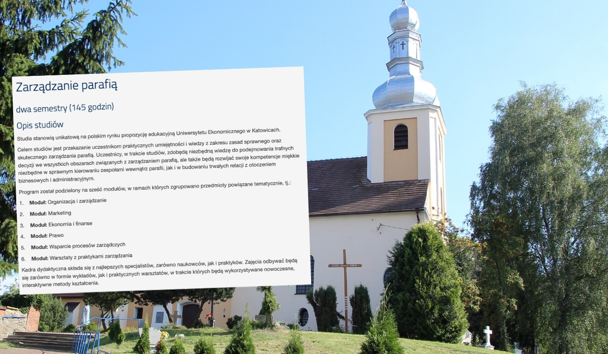 Katowice: uniwersytet wprowadził nowy kierunek studiów z zarządzania parafią