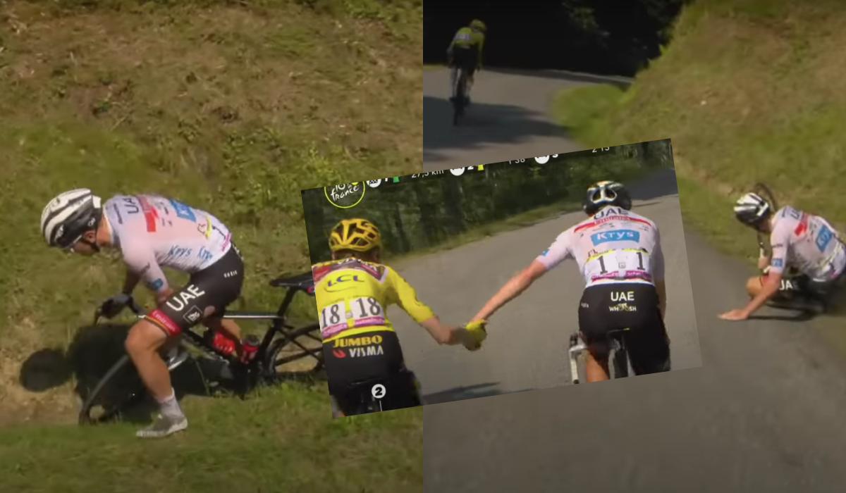 Tour De France: czołowy zawodnik poczekał na rywala, który spadł z rowerka, zbili piąteczkę i ścigali się dalej