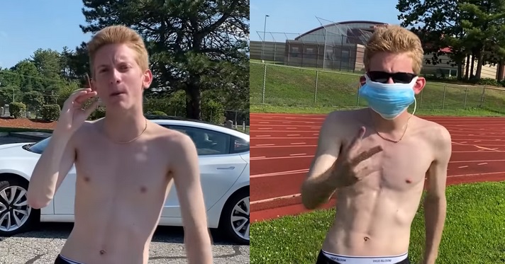 YouTuber zapalił fajka i przebiegł kilometr w 10 maskach, żeby udowodnić, że maski nie duszą