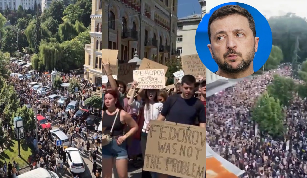 Ukraińcy protestują w Kijowie po tym, jak Zełenski odwołał ministra obrony