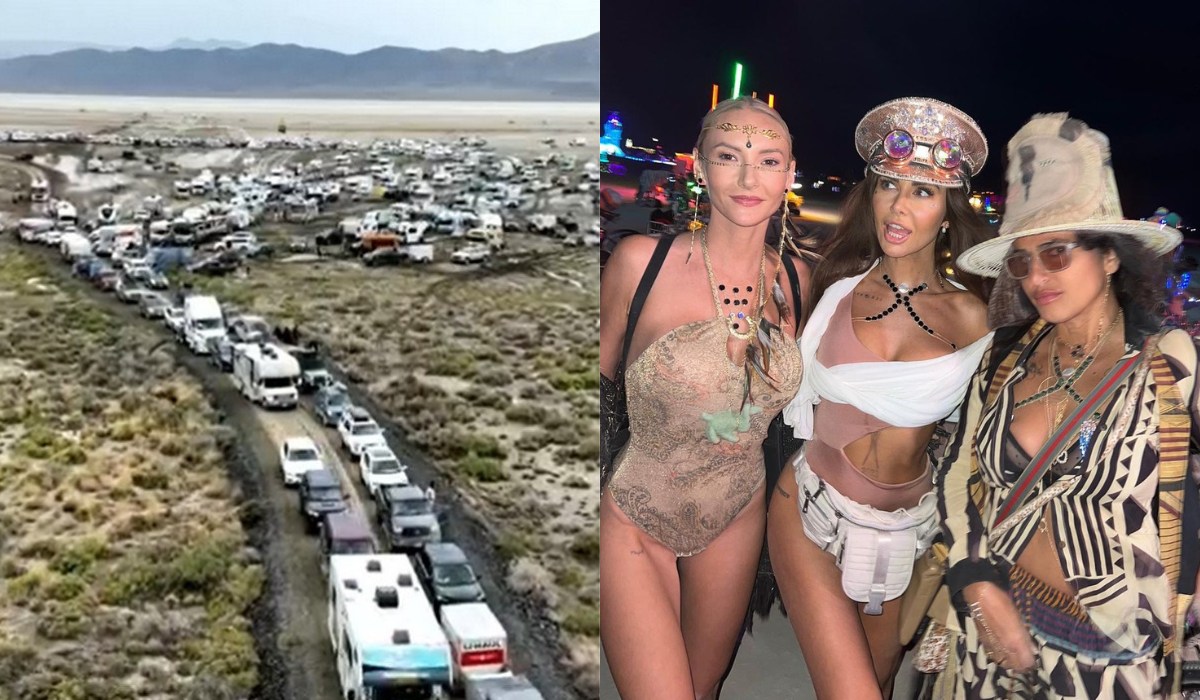 Tysiące ludzi w luksusowych pojazdach opuszcza festiwal Burning Man po tym, jak zamienił się w błotne piekło