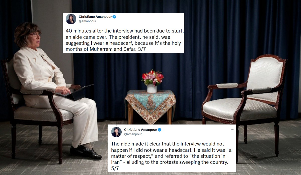 Prezydent Iranu odmówił dziennikarce CNN rozmowy, bo nie założyła chusty na włosy