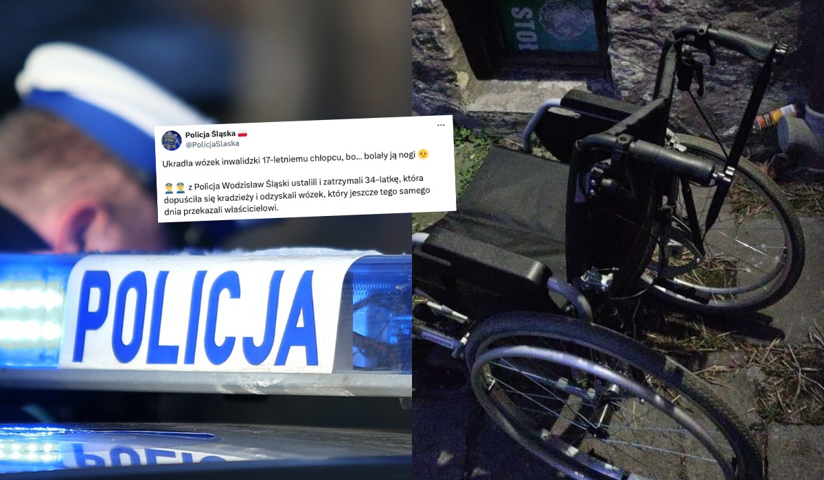 Wodzisław Śląski: kobieta ukradła 17-latkowi wózek inwalidzki, bo bolały ją nogi