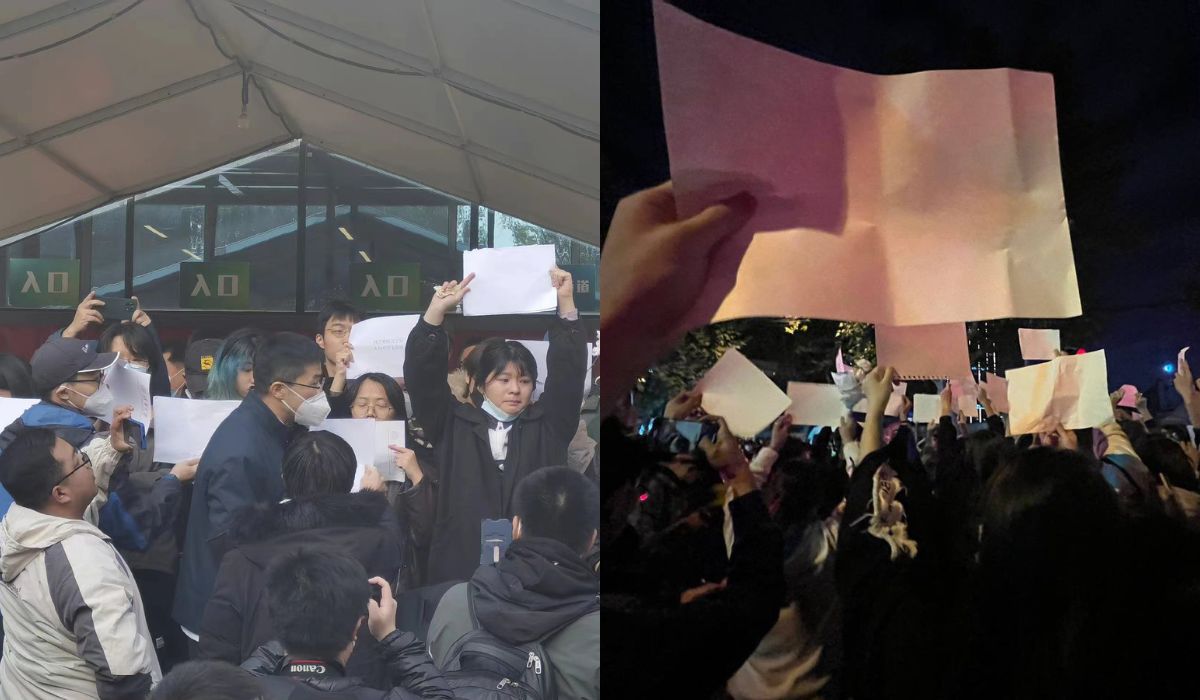 Z Hong Kongu 2020 do Szanghaju 2022: pusta kartka stała się wspólnym symbolem protestujących