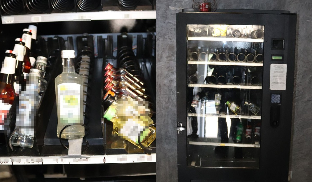 Bytom: policja zatrzymała mężczyznę, który sprzedawał alkohol w automacie z przekąskami