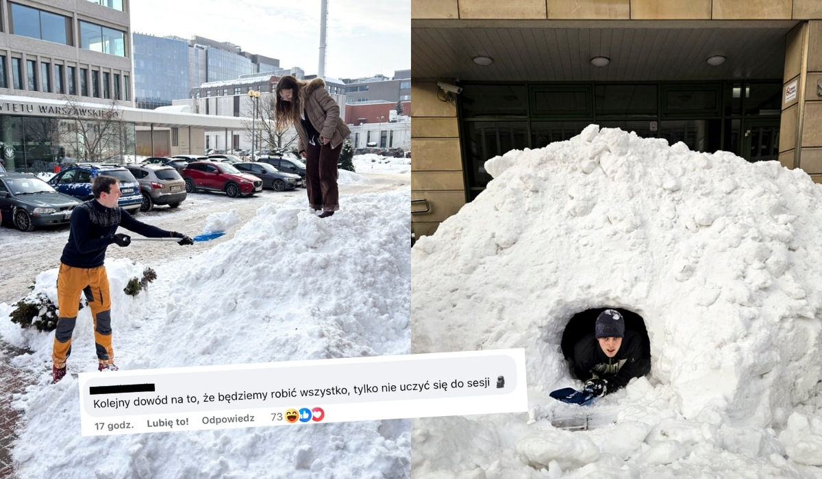 Warszawa: student za pozwoleniem prodziekana wybudował igloo pod Wydziałem Biologii UW