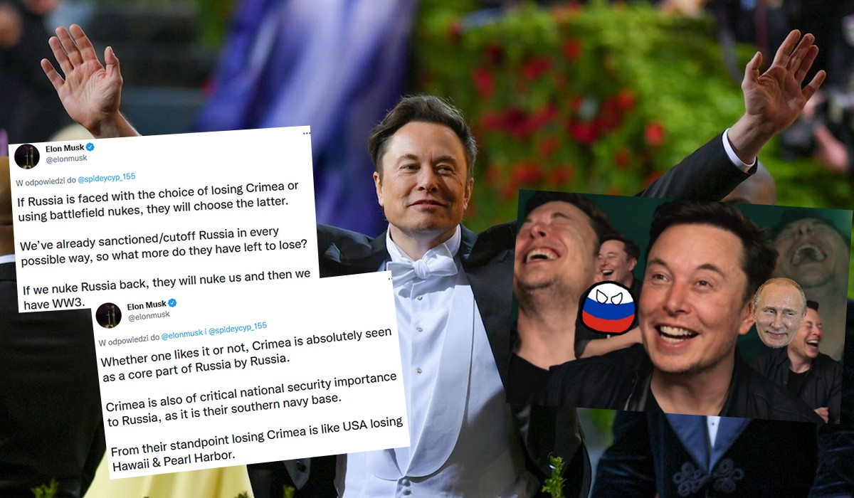 Musk dalej jedzie 100% rosyjską propagandą i tłumaczy, że "Krym dla Rosji to jak Hawaje dla USA"