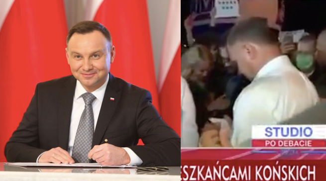 Andrzej Duda podpisał kartkę z ***** ***, czym symbolicznie wsparł Ruch Ośmiu Gwiazd