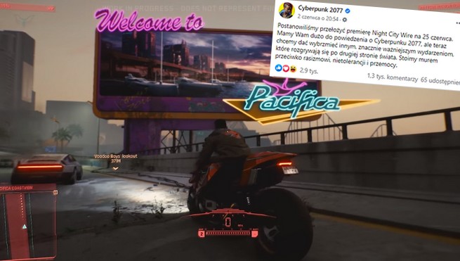 CD Projekt RED przekłada prezentację Cyberpunka 2077 ze względu na protesty w USA