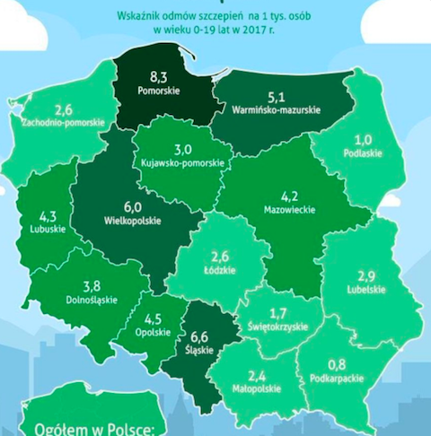 Wiadomo, gdzie w Polsce najczęściej odmawia się szczepień