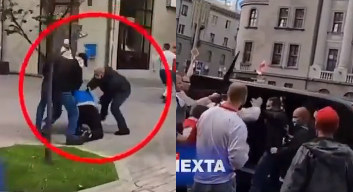 Białorusini atakują nieumundurowanych milicjantów porywających ludzi na ulicy