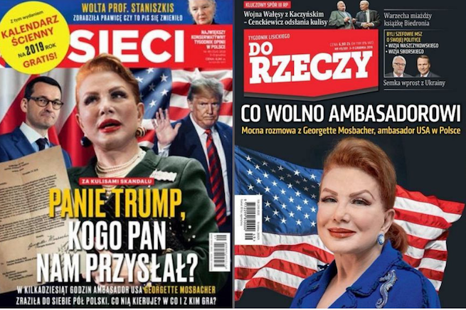 Mosbacher na okładkach "Sieci" i "Do Rzeczy". "Panie Trump, kogo pan nam przysłał?"