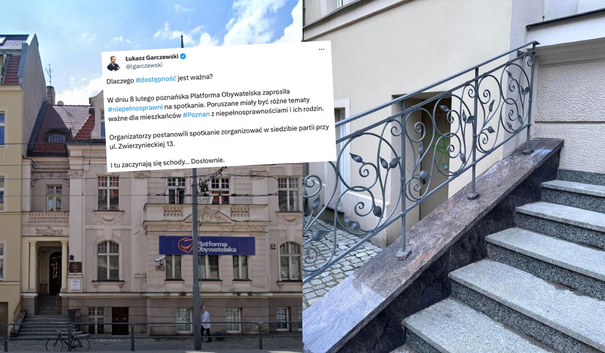 Poznań: PO zrobiła spotkanie z osobami niepełnosprawnymi w budynku, do którego nie mogli się dostać