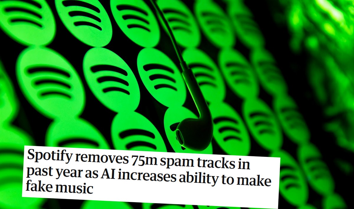 Spotify próbuje walczyć z zalewem "fejkowej muzyki" tworzonej w AI, usunięto 75 mln piosenek