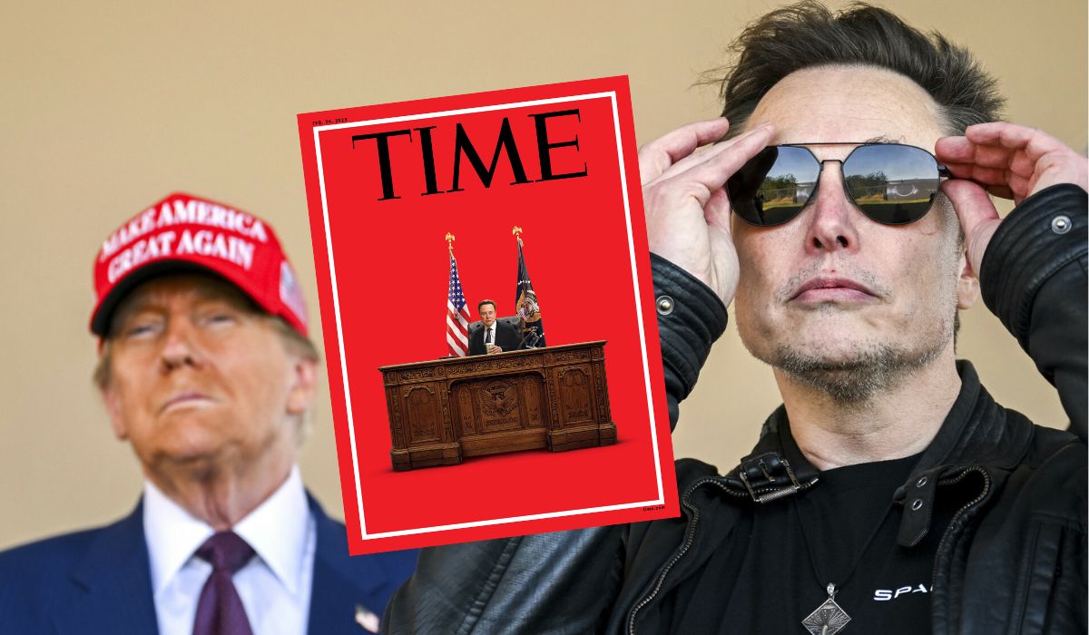 Trump zażenowany okładką Time, na której to Musk siedzi za jego biurkiem