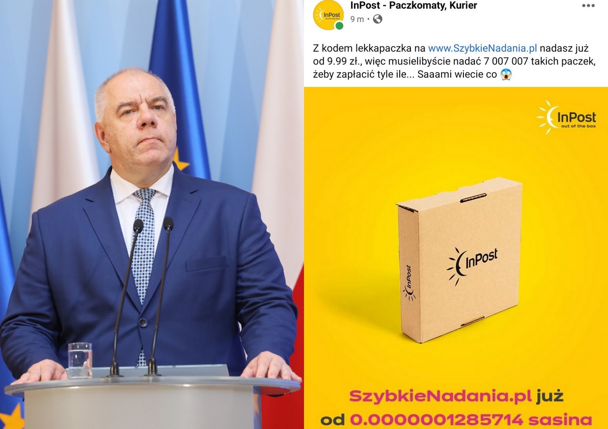 InPost zażartował z Sasina. Reklamuje swoje usługi z wykorzystaniem sasinatora