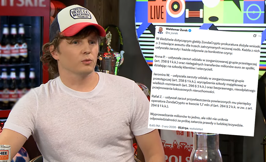 Afera Zondacrypto: Rafał Zaorski z zarzutem przywłaszczenia powierzonego mienia w kwocie 1,7 miliona złotych