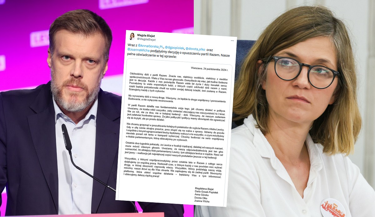 Pięć parlamentarzystek Partii Razem opuściło ugrupowanie, nie chcą wychodzić z klubu Lewicy