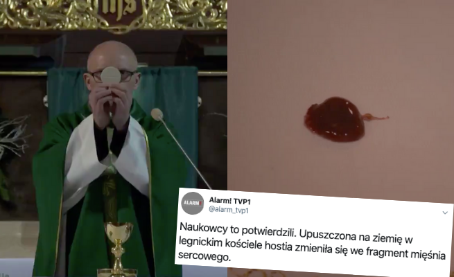 Alarm TVP: hostia upuszczona na ziemię zmieniła się we fragment mięśnia sercowego