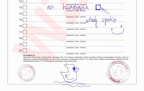 PKW: Rysunki i dopiski na kartach do głosowania są dozwolone