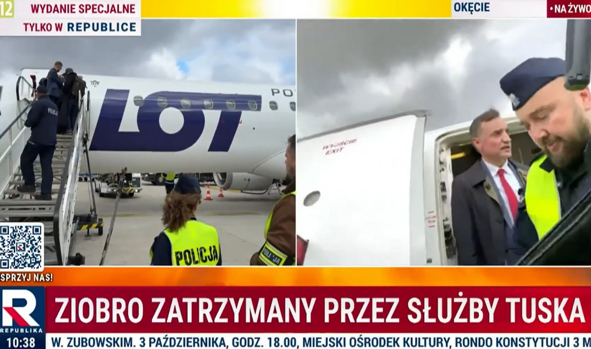 Ziobro został zatrzymany na lotnisku przez policję, która pomoże mu dotrzeć na komisję ds. Pegasusa