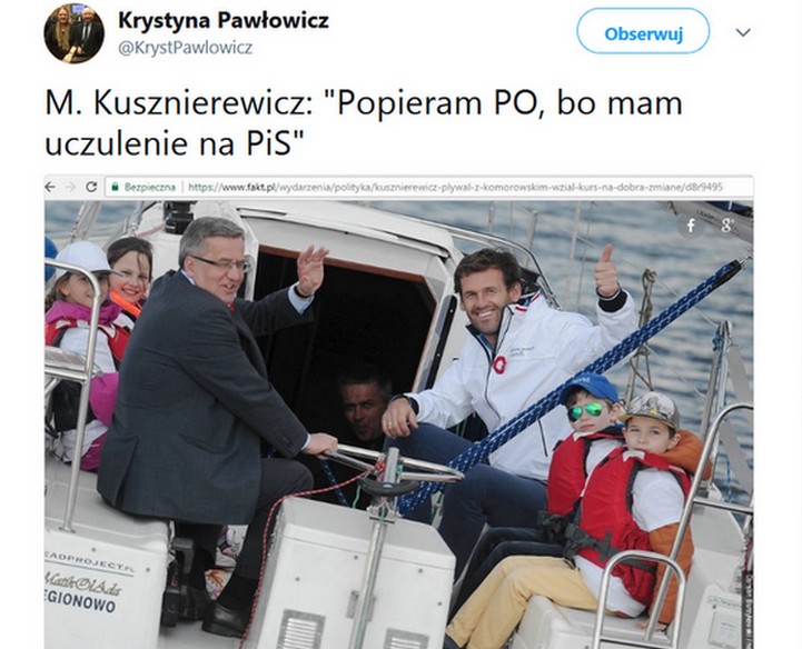 Pawłowicz: "Kusznierewicz "ma uczulenie na PiS". Mimo uczulenia - wycieczkę przyjmie..."