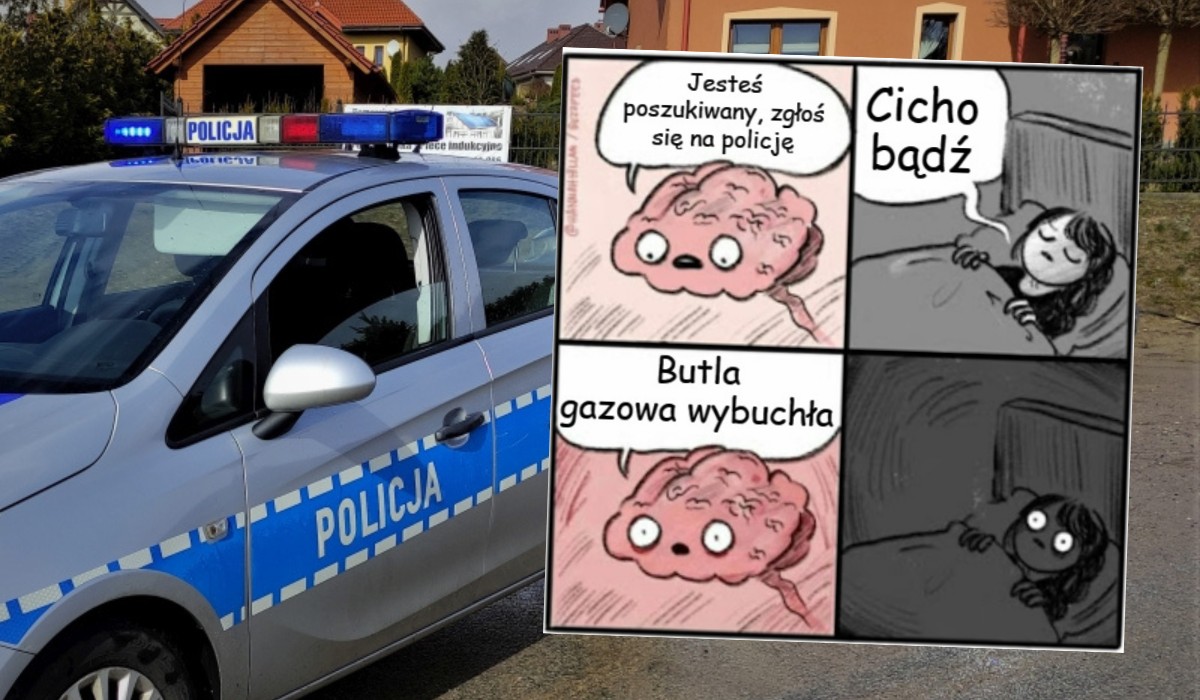 Myślimierz: mężczyźnie przyśnił się wybuch butli gazowej, zawiadomił policję i okazało się, że był poszukiwany