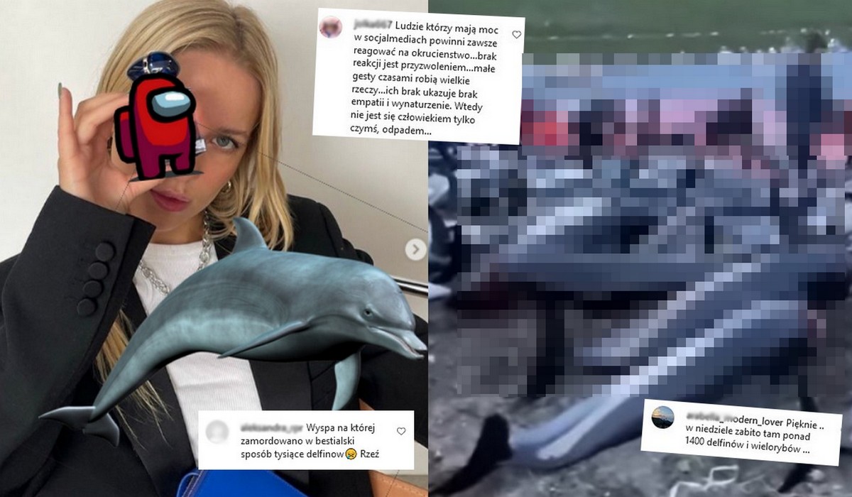 Jessica Mercedes zbiera baty za turystykę na Wyspach Owczych, bo tam masowo morduje się delfiny