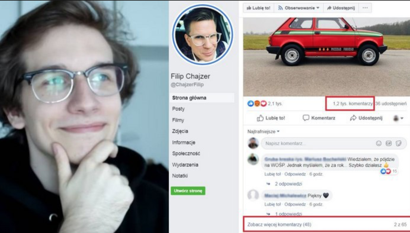 Filip Chajzer ukrył profil na Facebooku po skasowaniu tysięcy komentarzy o filmie Gargamela