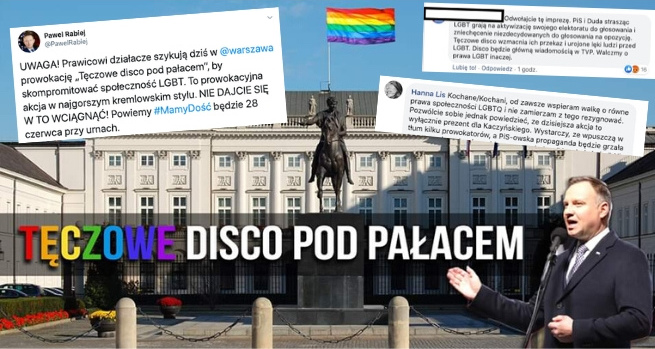 Aktywiści LGBT proszę o odwołanie wydarzenia "Tęczowe Disco", "to prowokacja"