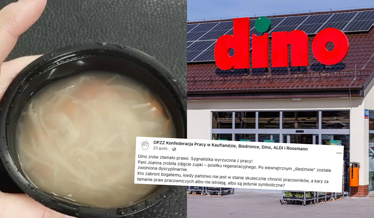 Pracownicy Dino alarmują, że ich koleżanka została zwolniona za zrobienie zdjęcia "posiłku regeneracyjnego"