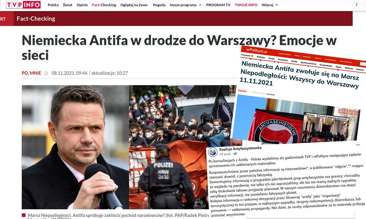 Antifa prosi TVP i "gadzinówki", żeby przestała nimi straszyć ludzi i tworzyć fejki