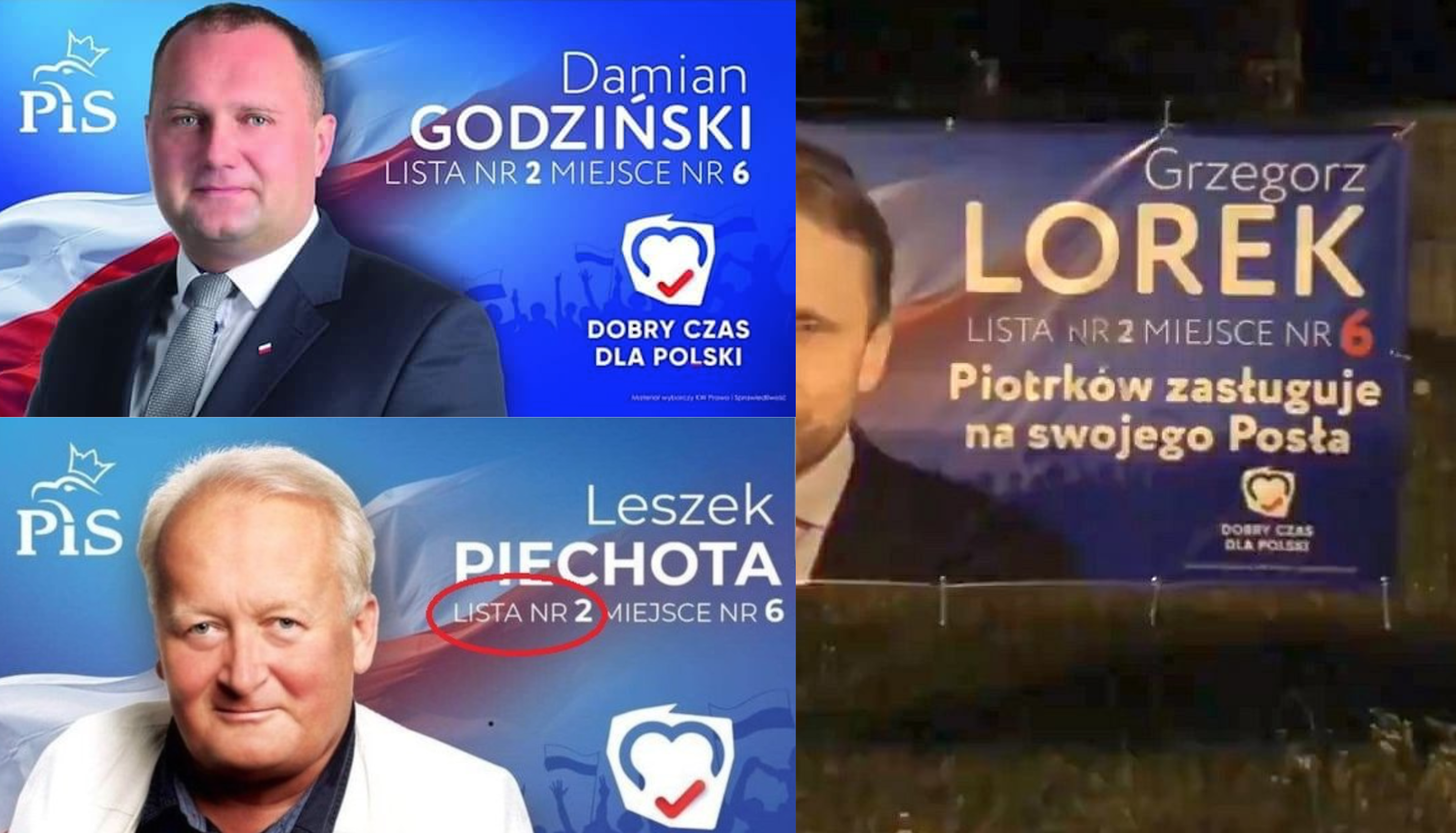 "Prorocze" plakaty kandydatów PiS to efekt partynej formatki