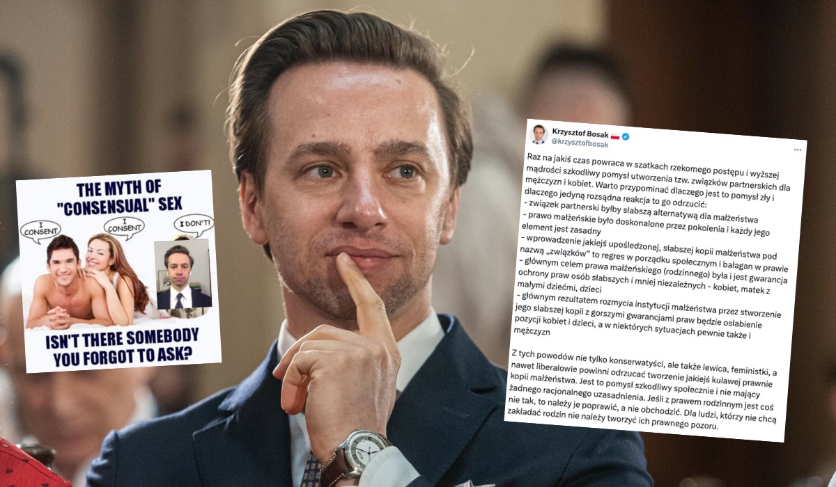 Krzysztof Bosak ostrzega: związki partnerskie pomiędzy kobietami i mężczyznami to szkodliwy pomysł