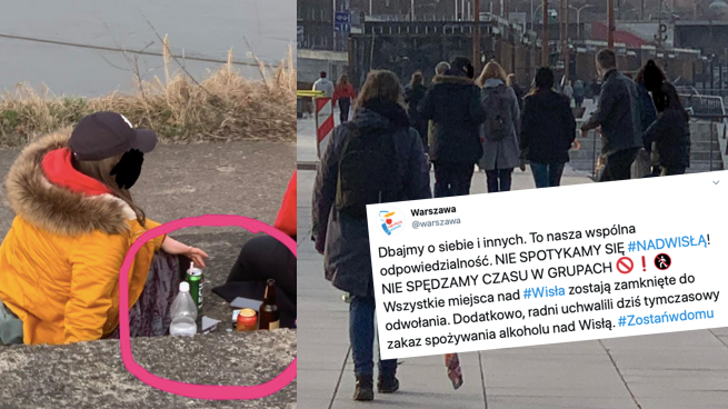 Warszawa: zamknięte bulwary i zakaz picia alkoholu nad Wisłą