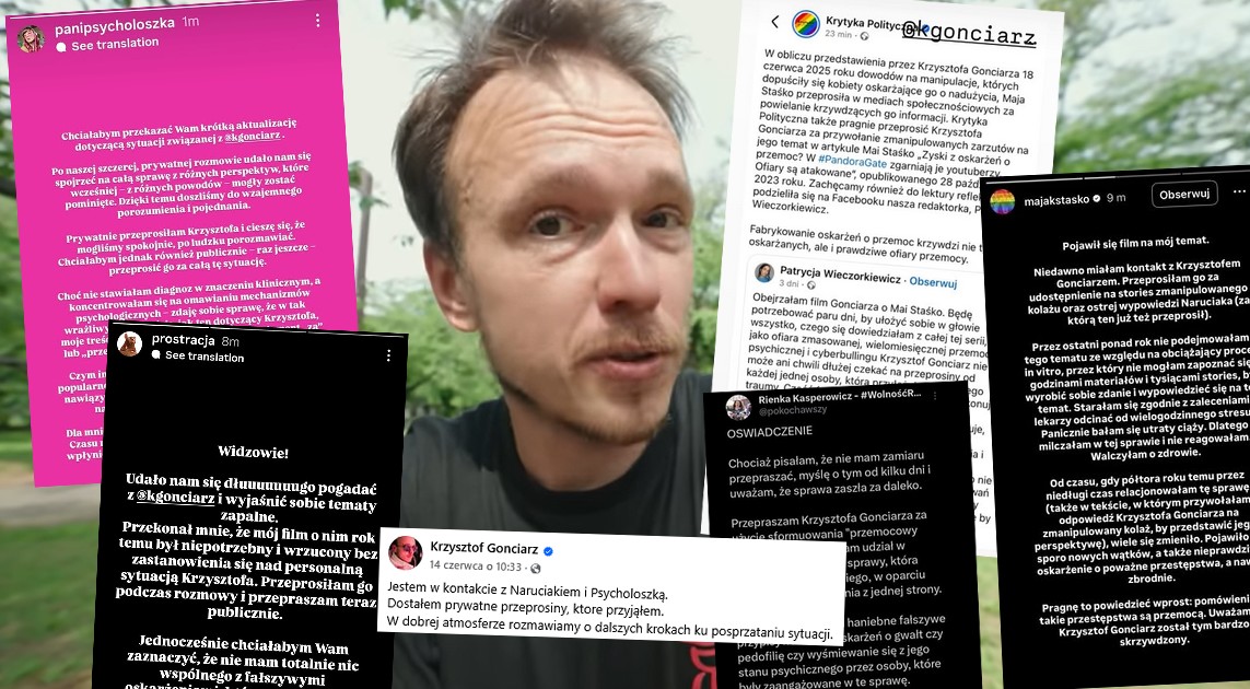 Krzysztof Gonciarz masowo przepraszany za pomówienia przez influencerów i aktywistów